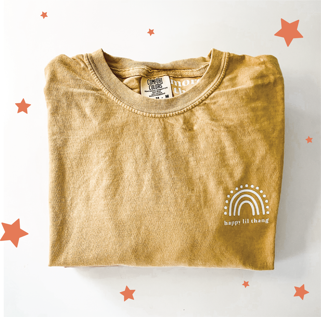 Happy Lil Thang Long Sleeve Tee Mustard Color