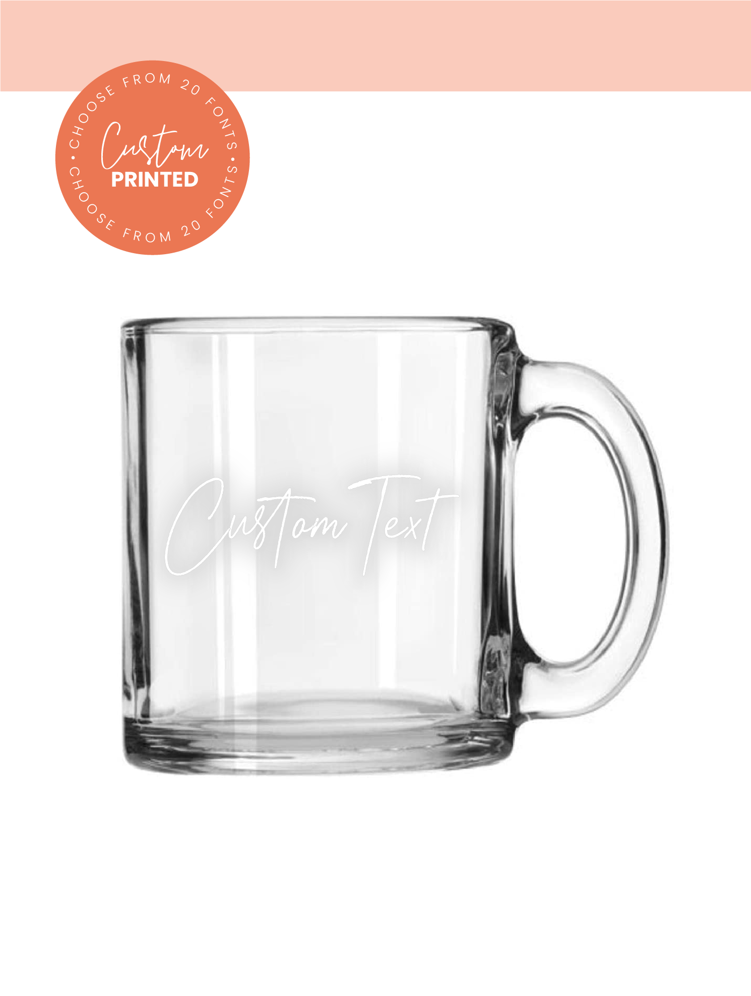 customizable glass mug