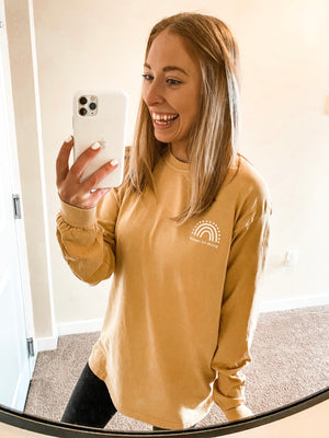 Happy Lil Thang Long Sleeve Tee Mustard Color
